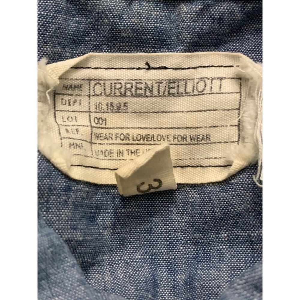 Current/Elliott  Chambray Short Sleeve Button Down Shirt sz L - Picture 6 of 6